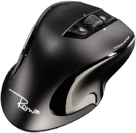 Hama Roma Wireless Laser Mouse, Optical PC Laptop Computer with USB Nano Receiver, 6 Buttons,  4-Way Scroll Wheel, 1600/800 DPI for Windows Mac Macbook Linux - Super Energy Saving [SILENT CLICK] - Black