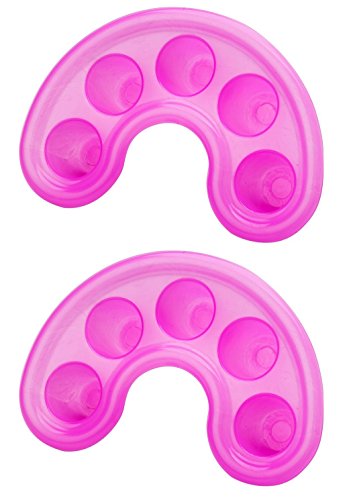Accmart(TM) 5 Docks Plastic Nail Soaking Tray Tool for Nail Polish Remover Dead Skin Soften Pink(Pack of 2)