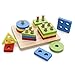 Rolimate Wooden Baby Shape & Color Recognition Colorful Geometric Board Stack & Sort Puzzle Toy