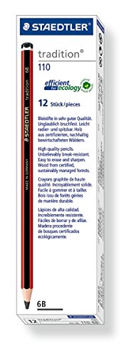 Staedtler 110-6B Tradition Bleistifte Härtegrad 6B 12 Stück - 2