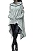 Produktbild Neue Damen grau Asymmetrische Übergroße Hoody Jumper Jacke Poncho Casual Wear Größe L UK 12–14 EU 40–42