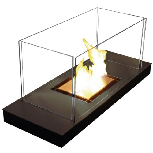 Uni Flame schwarz 1,7 L Feuerstelle Ethanolkamin in Stahl schwarz - 544 d