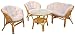 Produktbild Hansen Rattan 1371/L Rattan Sitzgruppe 2 Sessel, 1 Bank und 1 Tisch, Honig gebeizt