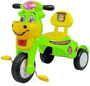 Panda Baby Product Toyboy Multinational Musical Happy Birthday Baby Tricycle (Green - Yellow) Panda Rider for Kids, Cycle for Kids
