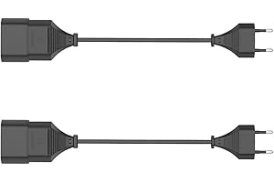 KEAGAR 2 Stück Euro-Verlängerung,0.2M Netzkabel Verlängerungskabel Stromkabel Verlängerung,Verlängerungskabel für Typ-C-Eurostecker auf Typ-C Eurobuchse (0,75 mm²), Euro Stecker an Euro Kupplung