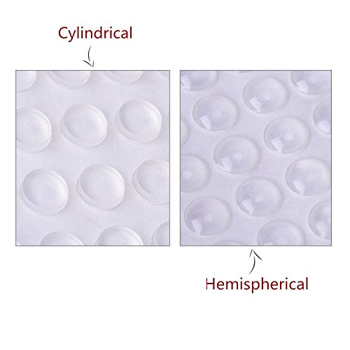 Outus Transparent Rubber Fuß Klebstoff Stoßstange Pad Selbstklebend Stoßstange Stimme Dämpfung Türstoßstangen, Zylindrisch, Halbförmig, 90 Stück - 3