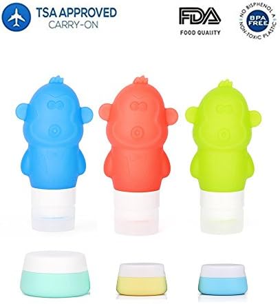 Silicone Travel Bottles Set SCONFID Handy Refillable Squeezable Leak Proof Bottles Set and Silicone Cosmetic Travel Containers for Shampoo, Conditioner, Lotion, Toiletries (6 Pack)