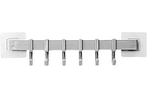 JeeGoWooss Wall Mounted Coat Rack No Punching Coat Hook Heavy Duty Wall Coat Hanger for Living Room Entrance Bedroom Bathroom