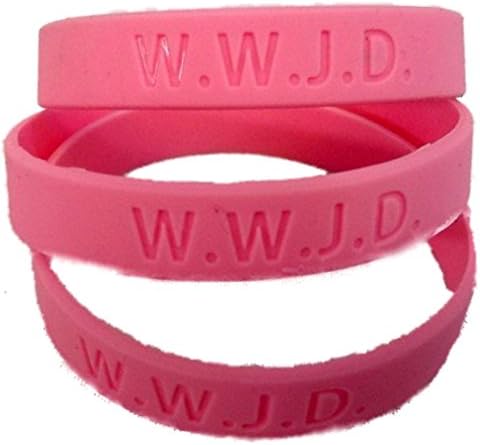 CTC Gifts 12 W.W.J.D. Silicone Wrist Bands Wwjd 1 Dozen Pink