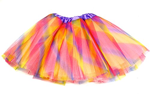 La Peach FashionsGirls Beautiful Stunning Rainbow Net Tutu Triple Layered Ballet Dance Tutu Fancy Costume Lovely Colours 3 to 9 Year Girls