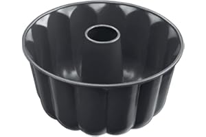 Original Kaiser La Forme Plus forma do pieczenia babeczek, duża, 24 cm, okrągła, bardzo wysoka krawędź, forma do ciasta emaliowanego dna, z powłoką zapobiegającą przywieraniu, czarna