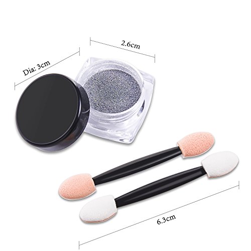 Nagel Kunst VALUE MAKERS® 3 Farben Pigmente/Glitzerpuder mit Chrom-Effekt für die Nägel - 7