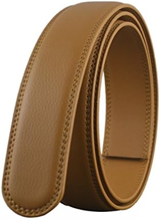 LYJBIK High-end Men's Leather Belt Fashion Durable Non-porous Cortical Belt Width 3.5cm Yellow,Yellow-105cm