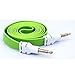 Price comparison product image Ayrah Flat Colored Aux Cable,3.5 mm Stereo Audio Cable for Echo Dot, Beats Headphone,Samsung Galaxy S8, iPhone 5 6 6S Plus,Home Car Stereos,Speaker, Male to Male (Green)