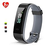 Kungber Fitness Tracker mit Pulsmesser, Farbdisplay & Doppelte Farbe Fitness Armband, Wetter Temperatur Puls Schlaf Monitor IP68 Wasserdicht Smartwatch Anruf SMS SNS Push für Kinder Damen Herren Android iOS