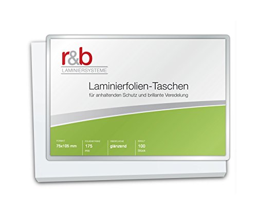 R B A7 175r A7 Pel cula de laminado hojas 2 x 175 micron para metora marco 75 x 105 mm 100 unidades R B A7 175r A7 Pel cula de laminado hojas 2 x 175 micron para metora marco 75 x 105 mm 100 unidades