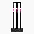 DSC Plastic Cricket Stump Set with 3 Stumps, 2 Bails and 1 Base, Size-Mens