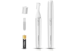 TOUCHBeauty Electric Eyebrow Trimmer, Eyebrow Hair Remover, Painless Facial Hair Trimmer for Women, Portable Ladies Shaver AG-1658 (White)