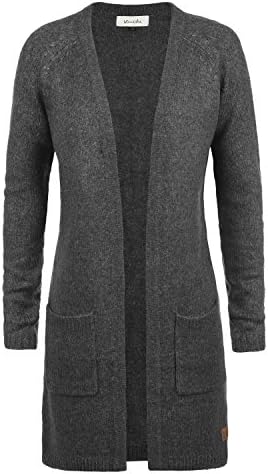 BlendShe Blend She Koko Women's Cardigan, Size:L, Colour:Dark Grey Melange (20044)