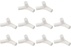URPIZY Lot de 10 connecteurs pour piquets de tente - En plastique à haute résistance - Pour une utilisation en extérieur - Blanc (thé à 135 degrés)