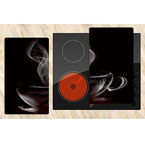 Herdabdeckplatten aus Glas m. Noppen von DekoGlas 2er-Set Herdabdeckung Schneidebrett Spritzschutz Kaffee - 2