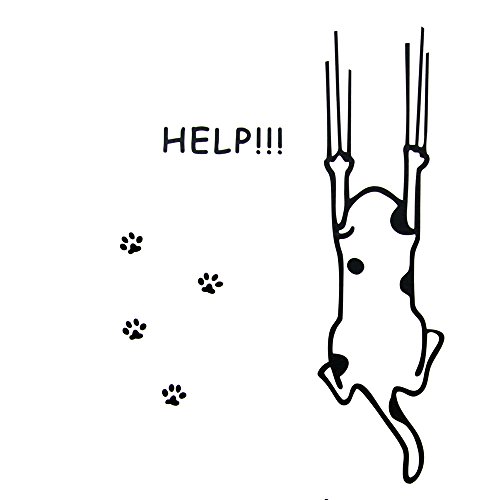 Wandtattoo Katze mit Kratzspuren schwarz, Höhe ca.1m - 3