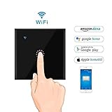  Tocca WiFi teepao Wireless Touch Panel de cristal Touch LED Switch Remoto por IOS Android APP google Home y ewelink App Control Nero1