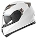 Produktbild YEMA Motorradhelm Integralhelm Rollerhelm Fullface Helm YM-829 Sturzhelm ECE mit Doppelvisier Sonnenblende für Damen Herren Erwachsene-Weiß-S