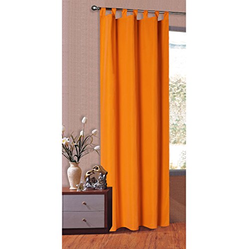 Vorhang Blickdicht Matte unifarbene Gardine mit Schlaufen und eingearbeiteten Kräuselband.Aus edlem Microsatin Micofaser-Gewebe., 225x140, Orange, 20400