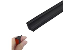 JEWELTH Flexible Wall Corner Molding Trim, 5M/16.4FT Long Self Adhesive Caulk Strip Peel and Stick Trim for Cabinet Edge, Tile Edge, Ceilings, Countertops (M/18mm*10.5mm, Black)