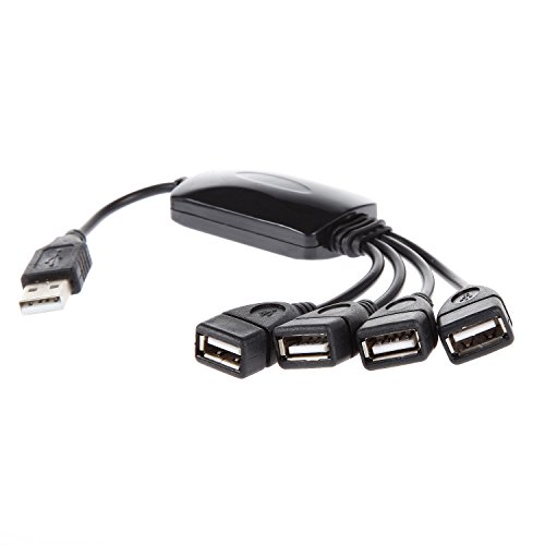 USB 2.0 Hi-Speed 4Ports Mini Hub Adapter USB Verteiler flexibel Kabel Schwarz - 3