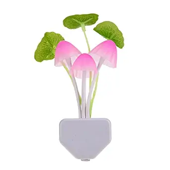 Everpert Mushroom Home Decor Bedroom Light Bed Night Atmosphere Light-Lotus Leaf