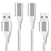 Produktbild LAMA Magnetisches USB Ladekabel [2 Stück 1,2M] Magnet Datenkabel 2,4A High Speed Sync und Schnellladekabel ohne Adapter Silber