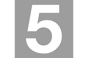 ISECUR Adesivo con numero 5 di colore bianco, altezza 10 cm, numero di casa autoadesivo, numero da incollare, per esterni, cassetta delle lettere, porta I resistente alle intemperie, kfz_674_5