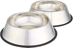 Woofy Stainless Steel Dog Bowl - Set of 2 Medium Size