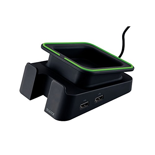 Leitz, Tischständer mit Ladefunktion für Tablet oder Smartphone, 2 USB-Anschlüsse, Hoch- oder Querformat, Complete, 62280095, schwarz - 2