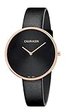 Calvin Klein Damen Analog Quarz Uhr mit Leder Armband K8Y236C1