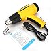 Produktbild JohnJohnsen L502310 2000 Watt LCD Digitale Elektrische Heißluftpistole Temperatur Fan Einstellbar Schrumpffolie Abbeizer DIY Werkzeug + Düse (Black & Yellow)