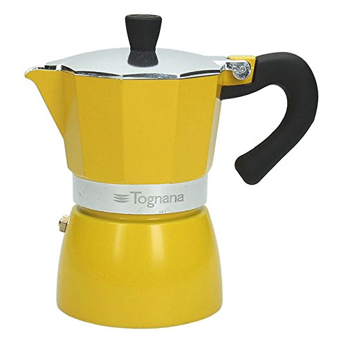 Klassisch italienischer Espressokocher / Espressobereiter, in gelb,von TOGNANA Klassisch italienischer Espressokocher / Espressobereiter, in gelb,von TOGNANA Bilder