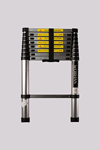 WORHAN® 2.6m TELESKOPLEITER ALULEITER ANLEGELEITER ALULEITER ALU TELESKOP LEITER MULTIFUNKTIONS LEITER 260cm 1K2.6 (……2.6m C-Line) - 2