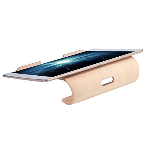 First2savvv MT-BJPB-13D01 Universelle Notebookständer Elegante Laptop Halter Holz Laptop Kühlung Cooling Stand Haltewinkel Sockel für MacBook Air / Pro Retina PC Notebook mit schwarz USB-Lampe - 4