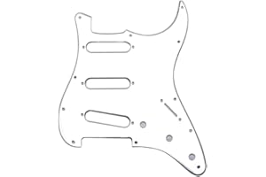 Musiclily 11 Trous SSS ST Pickguard Guitare Plaque de Protection pour Guitare électrique Fender USA/Mexique Strat Standard Style Moderne, 1 pli Miroir Argenté