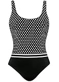 olympia badeanzug nachtblau Olympia Damen Badeanzug mit Punkten im schwarz-weiß Look