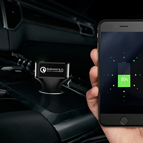 Quick Charge 3.0 Car Charger, TechStone 36W Dual Port Adaptor Fast Charger 2 USB for Iphone 6 7 8 X and Galaxy S8 S7 and Other Smartphones