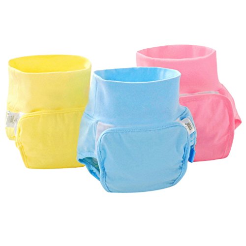 Happy Cherry 3 Pack Baby Girl Cotton High Waist Belly Portector Leakproof Knickers Nappy Cover Random Color Size S