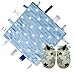 Blue star Tag security Blanket comforter & Blue and white stars soft leather BaBy shoe gift set. By Dotty Fish Boys. 6-12 months