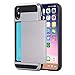 Produktbild iPhone XS Max Hülle (6.5 Zoll), TPulling Rüstung mit Kartensteckplatz Brieftasche Inhaber Schlitz Telefon Fall Abdeckung Handyhülle für iPhone XS Max (Silber)