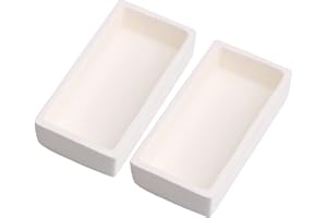 BQLZR Lot de 2 creusets en céramique Alumina 8 x 4 x 1,8 cm pour bijoutiers et moulage de 50 ml