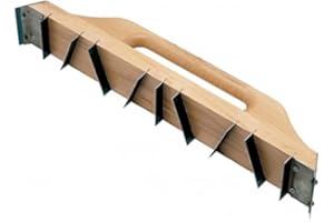 Ausonia - RABOT POUR PLÂTRE, RABOT 42X6, 720 GRAMMES, AVEC MANCHE ET BASE EN BOIS, 11 LAMES EN ACIER TREMPÉ ALIGNÉES PRÉCISÉMENT POUR OBTENIR UNE PRESTATION MAXIMALE