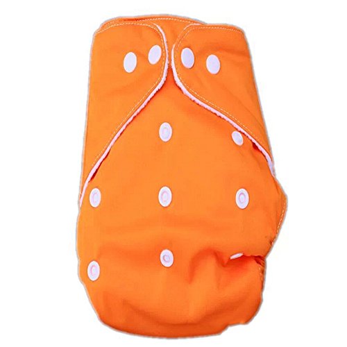 Newborn Dot Printed Cloth Diapers Reusable Nappy Washable Inserts Snap Cover Orange